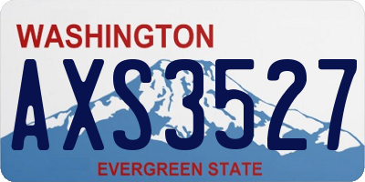 WA license plate AXS3527