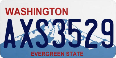 WA license plate AXS3529