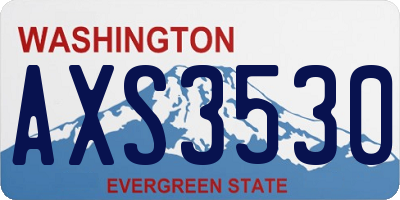 WA license plate AXS3530