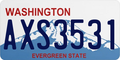 WA license plate AXS3531