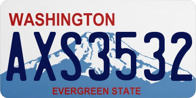 WA license plate AXS3532