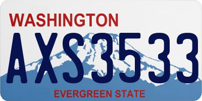 WA license plate AXS3533