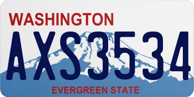 WA license plate AXS3534