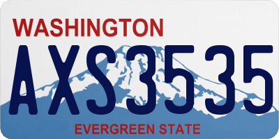 WA license plate AXS3535