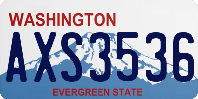 WA license plate AXS3536