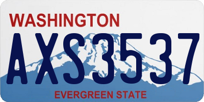 WA license plate AXS3537