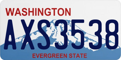 WA license plate AXS3538