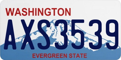WA license plate AXS3539