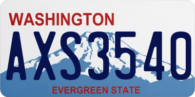 WA license plate AXS3540