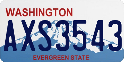 WA license plate AXS3543
