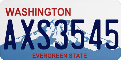 WA license plate AXS3545