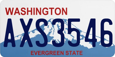 WA license plate AXS3546