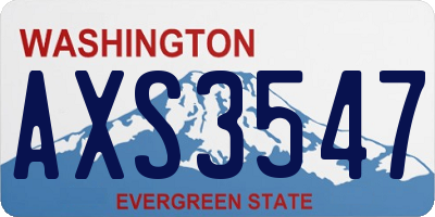 WA license plate AXS3547
