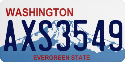 WA license plate AXS3549