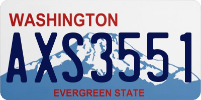 WA license plate AXS3551