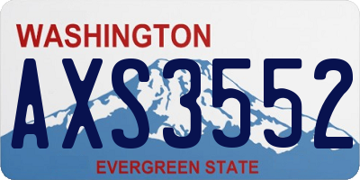 WA license plate AXS3552
