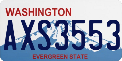 WA license plate AXS3553