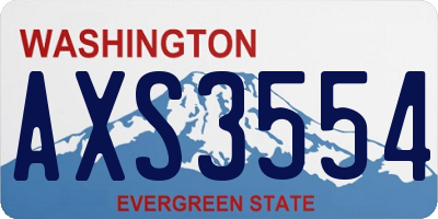 WA license plate AXS3554