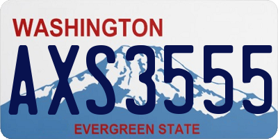 WA license plate AXS3555