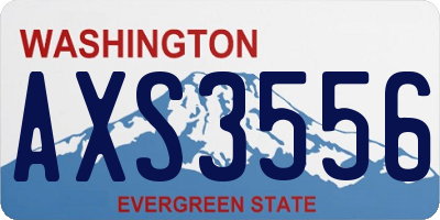 WA license plate AXS3556