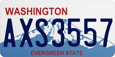 WA license plate AXS3557
