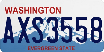WA license plate AXS3558