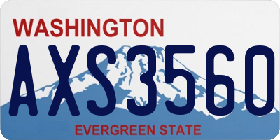 WA license plate AXS3560