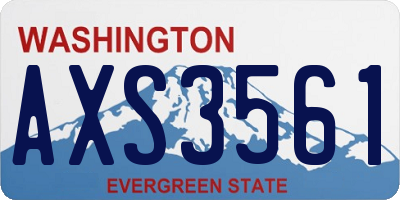 WA license plate AXS3561