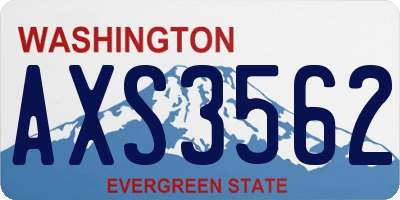 WA license plate AXS3562