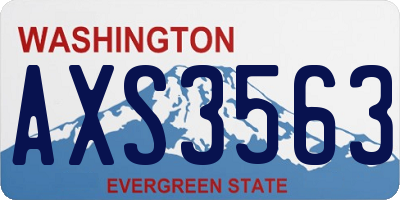 WA license plate AXS3563