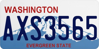 WA license plate AXS3565