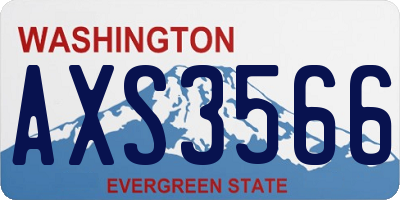 WA license plate AXS3566