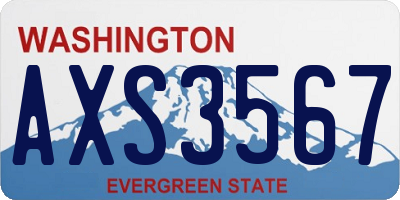 WA license plate AXS3567