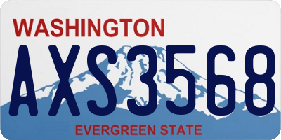 WA license plate AXS3568