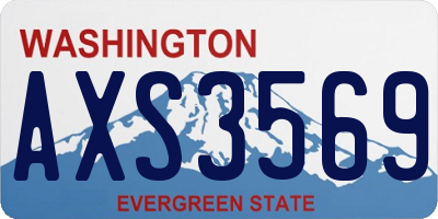 WA license plate AXS3569