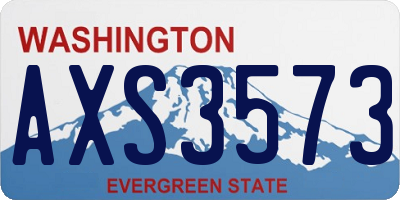 WA license plate AXS3573