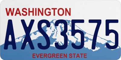 WA license plate AXS3575