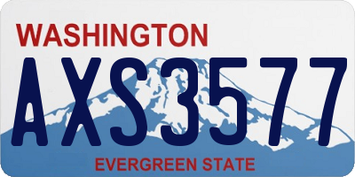 WA license plate AXS3577