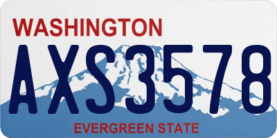WA license plate AXS3578