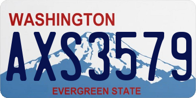 WA license plate AXS3579