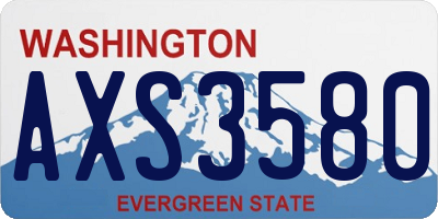 WA license plate AXS3580