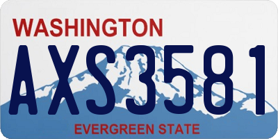 WA license plate AXS3581