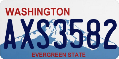 WA license plate AXS3582