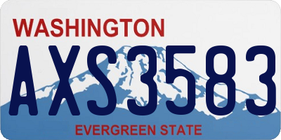 WA license plate AXS3583