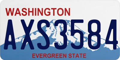 WA license plate AXS3584