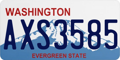 WA license plate AXS3585