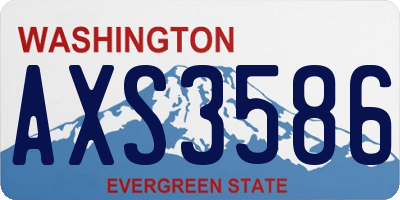 WA license plate AXS3586