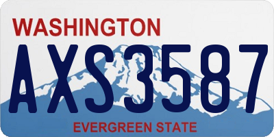 WA license plate AXS3587