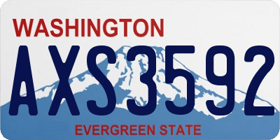 WA license plate AXS3592
