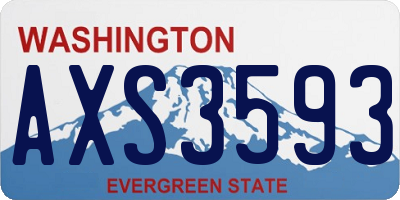 WA license plate AXS3593